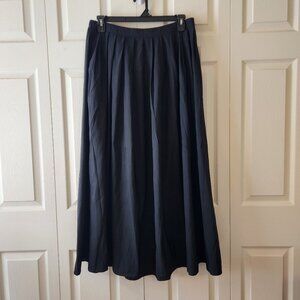 A New Day Black Pleated Maxi Skirt Size L Womens Long Flowing Design NWT